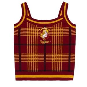 Harry Potter Women’s Gryffindor Plaid Knit Tank Top NWT